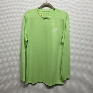 EVO Lime Green Top Men's Size Large UPF 50 Long Sleeve Rashguard Sun Shirt